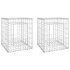Gabion Basket Posts 2 pcs 19.7"x19.7"x23.6" Iron